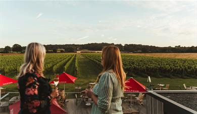 Women on balcony at Balfour Winery