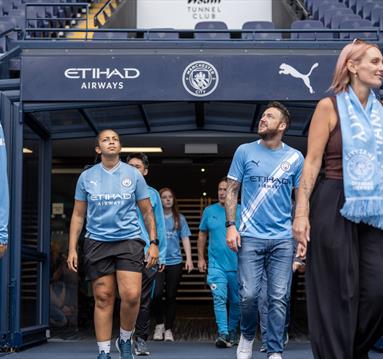 Visitors at Manchester City Football club tour