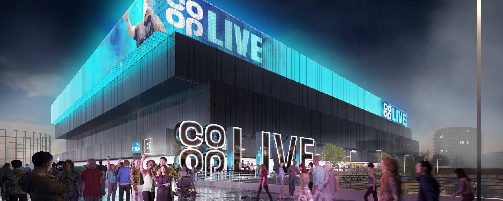 CGI view of the exterior of Co-op Live