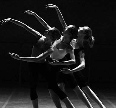 Three women ballet dancing