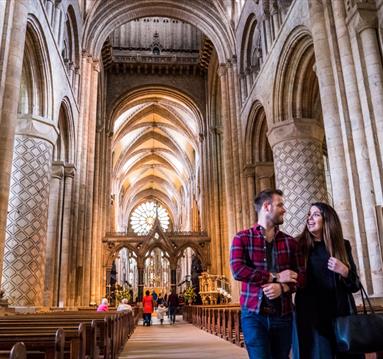 Couple inside Durham Cathedral