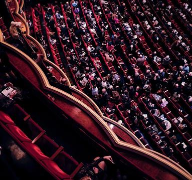 Audience sitting in a performance theatre
