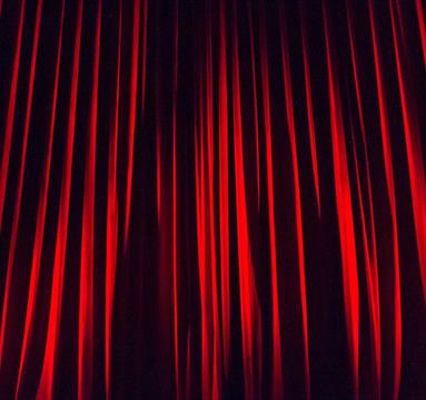 Red stage curtains