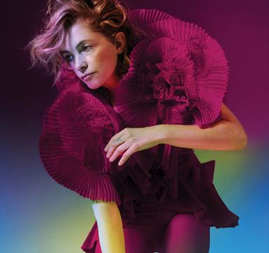 Alison Goldfrapp with multi-coloured lights