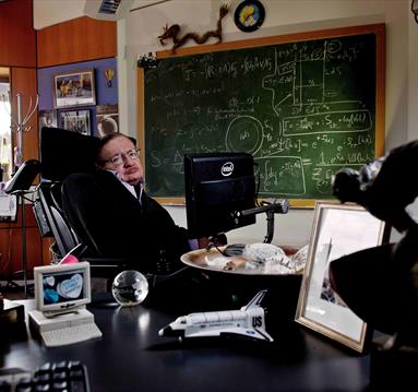 Professor Stephen Hawking in his office at the University of Cambridge, commissioned by the Science Museum Group in 2011 to mark Hawking’s 70th birthd