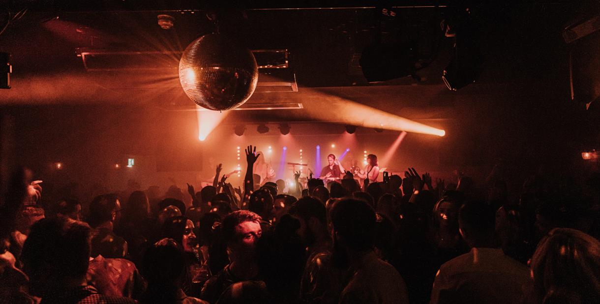 Crowd dancing at concert