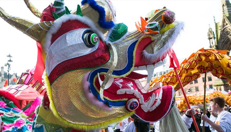 Chinese New Year dragon parade puppet in Manchester