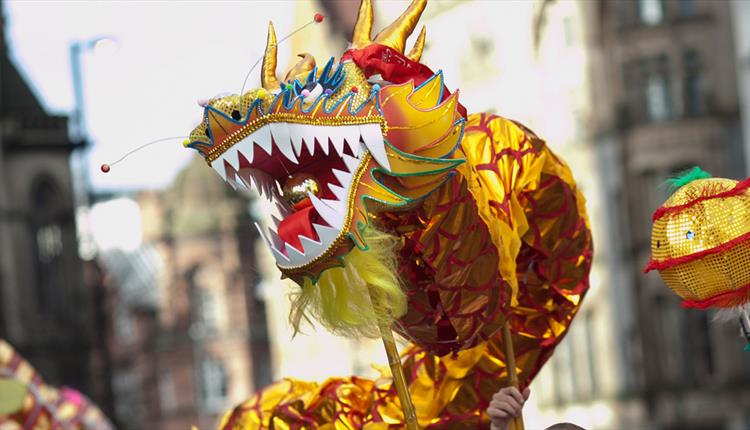 Chinese New Year dragon parade puppet in Manchester