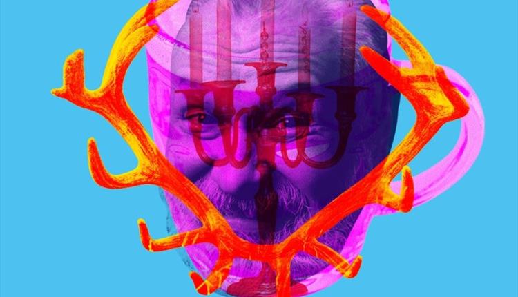 Neon poster with a face