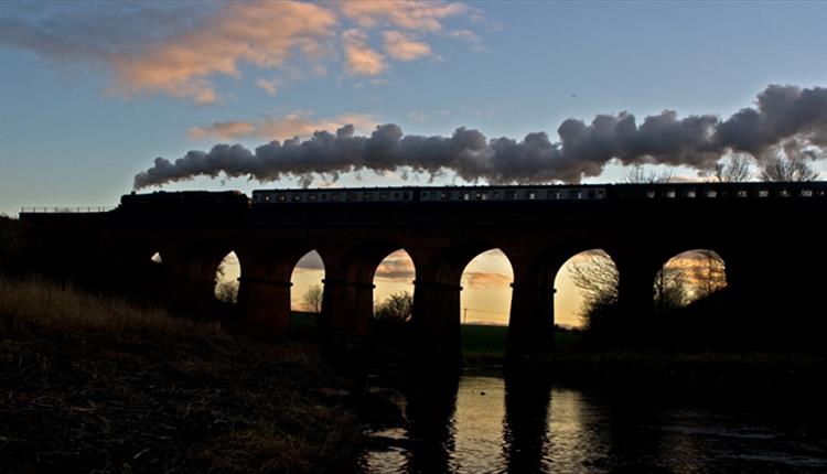 The East Lancashire Railway at Summerseat Viaduc