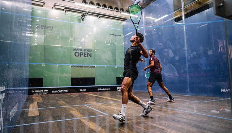 Squash players at National Squash Centre, Manchester