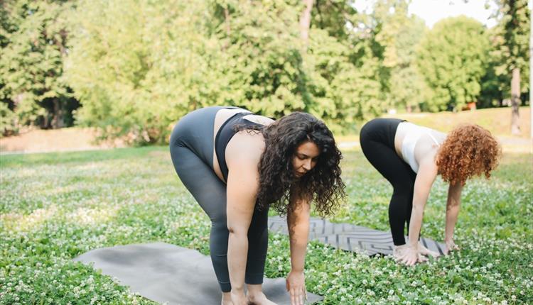 Two Women Exercising Outdoors