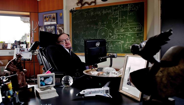 Professor Stephen Hawking in his office at the University of Cambridge, commissioned by the Science Museum Group in 2011 to mark Hawking’s 70th birthd