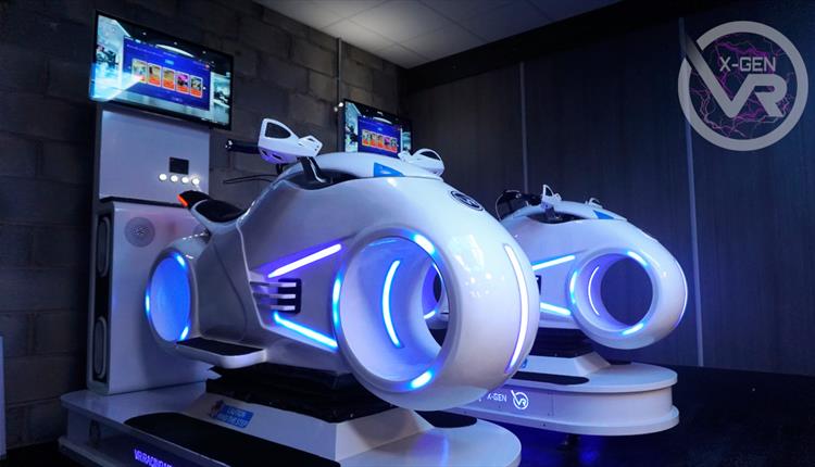 Tron bikes at X-GenVR Virtual Reality Arcade