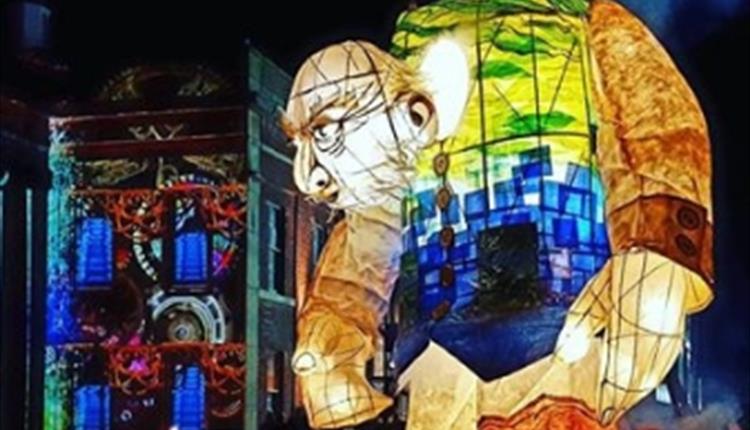 large giant lantern from illuminate parade