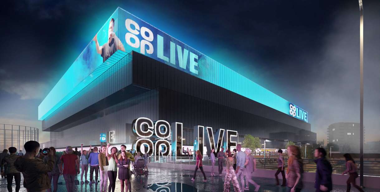 Exterior CGI view of Co-op Live