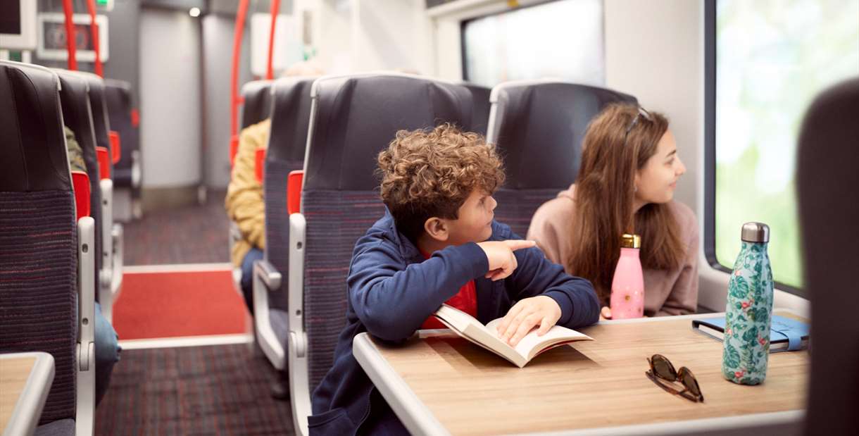 Children on a train