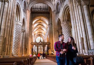 Couple inside Durham Cathedral
