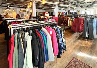 Inside Bare Necessities vintage clothing shop on Oxford Road