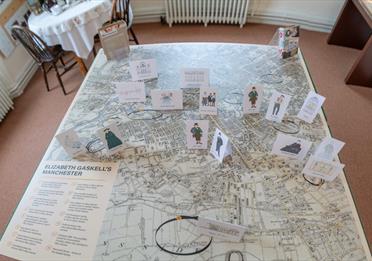 Map with features at Elizabeth Gaskell's House