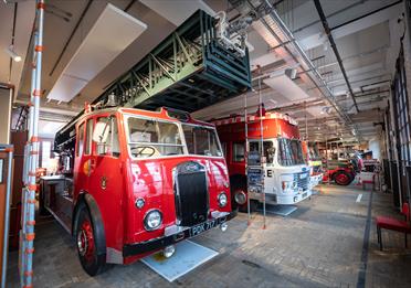 Vintage fire engines.