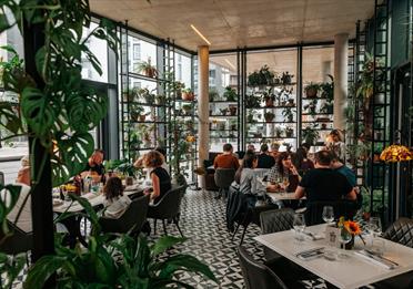 Inside the restaurant of The Black Friar