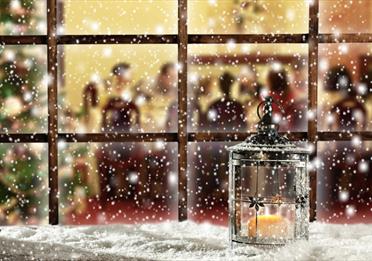 Christmas scene with a snow