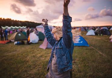 Festival field with tents