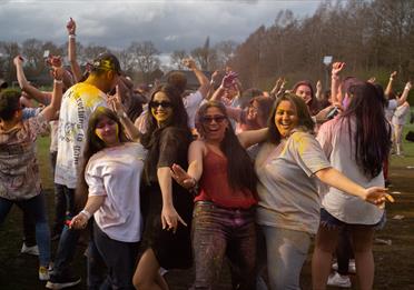 People enjoying Colour Festival