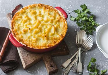 Pie with mash topping