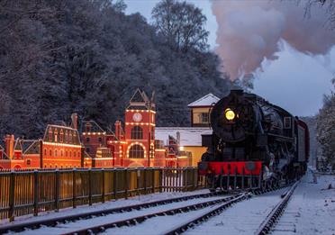 Winter scene with a train