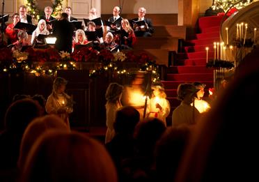 People Standing Inside Church
