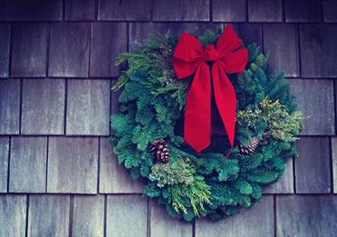 Green and Red Christmas Wreath
