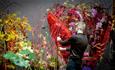 Interflora World Cup competitor practicing floristry