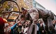 Reindeer at Festive Sundays in Manchester City Centre