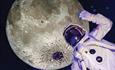 astronaut and the moon