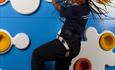 Child on climbing wall