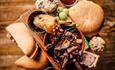 Selection of different fresh foods on a board