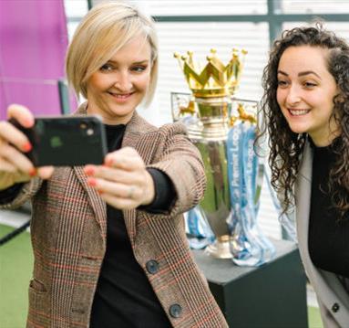 Visitors taking a selfie at the National Football Museum