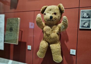 Teddy bear in a museum