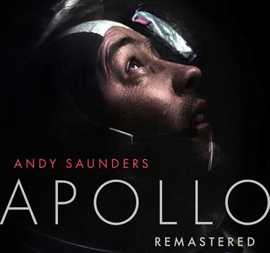 Black poster with an astronaut: Apollo Remastered