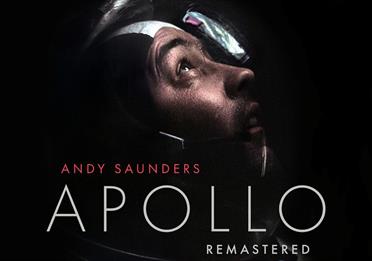 Black poster with an astronaut: Apollo Remastered