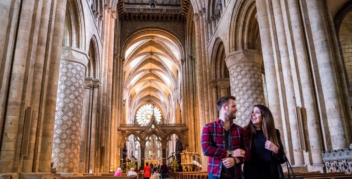 Couple inside Durham Cathedral