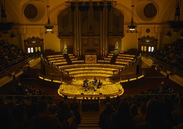 Illuminated concert hall