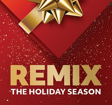 Red poster: Remix the holiday season