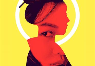 Poster: female portrait in a circle