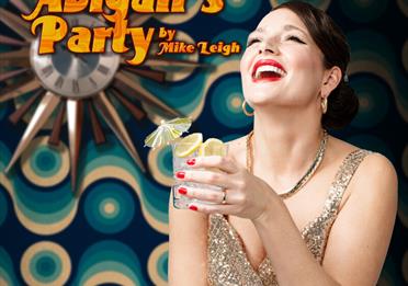 Poster with a woman in a glitter dress: Abigail's Party