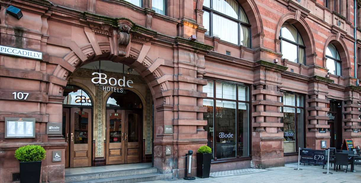 front of abode hotel, Manchester