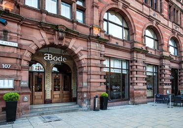 front of abode hotel, Manchester
