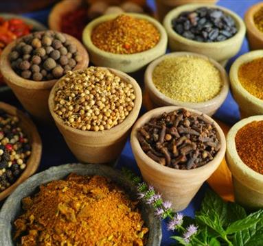 Spices in small bowls